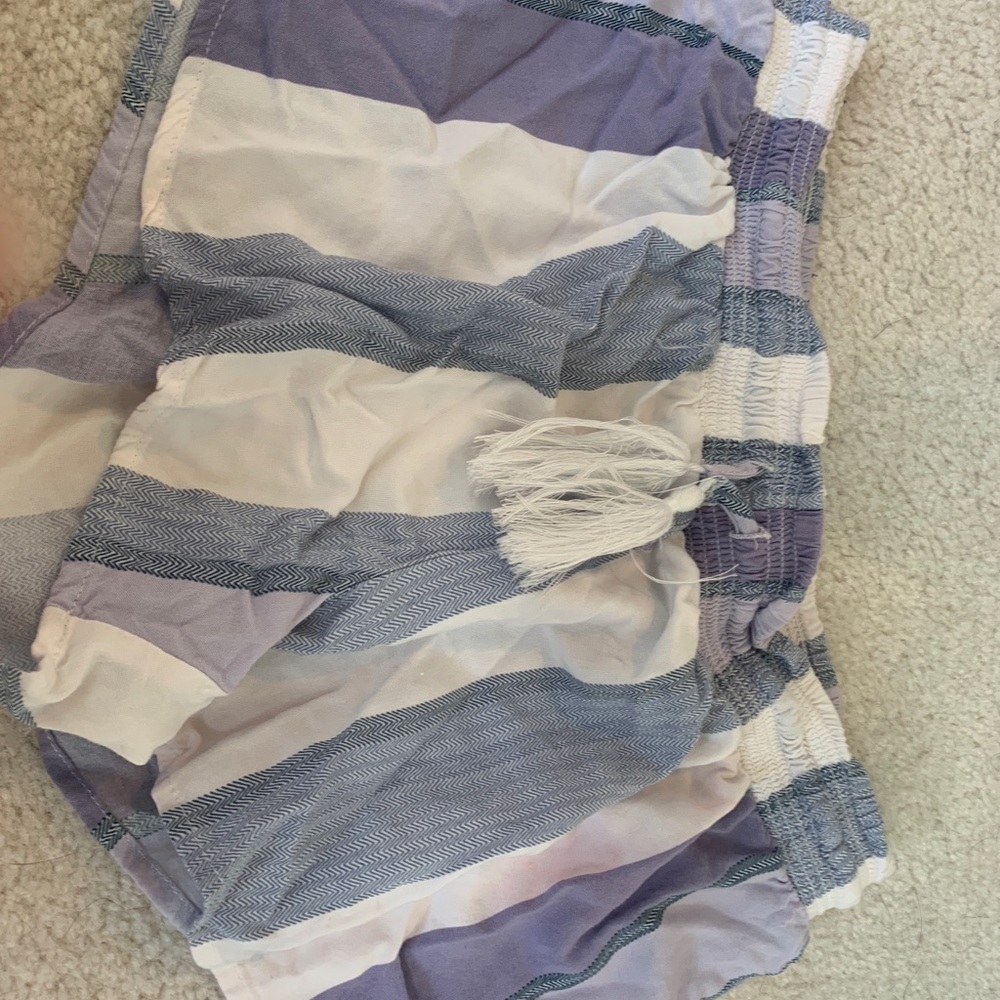 Quiet storm stripe blue and white comfy lounge shorts